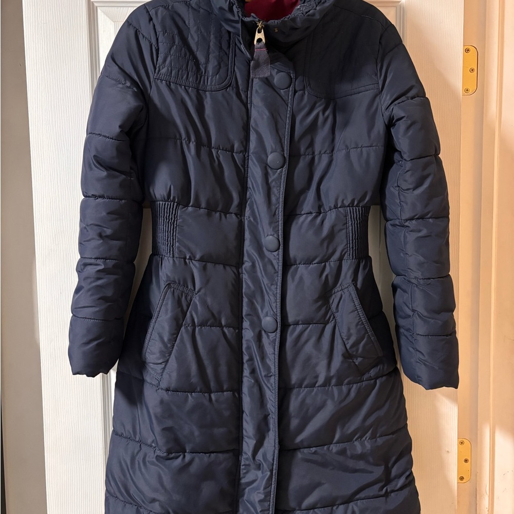Joules Navy Long Quilted Langridge Winter Puffer Coat Size 8
